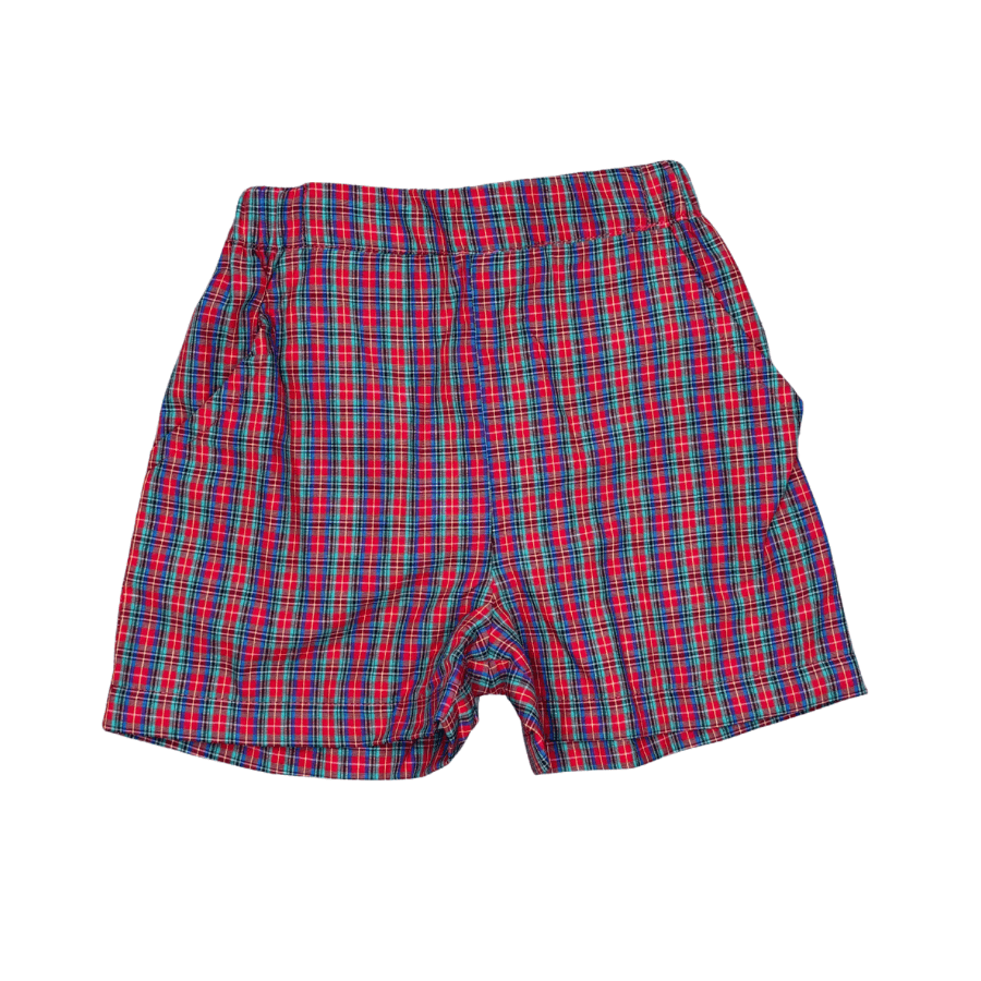 Bennett Boy Short - Red Plaid - Born Childrens Boutique