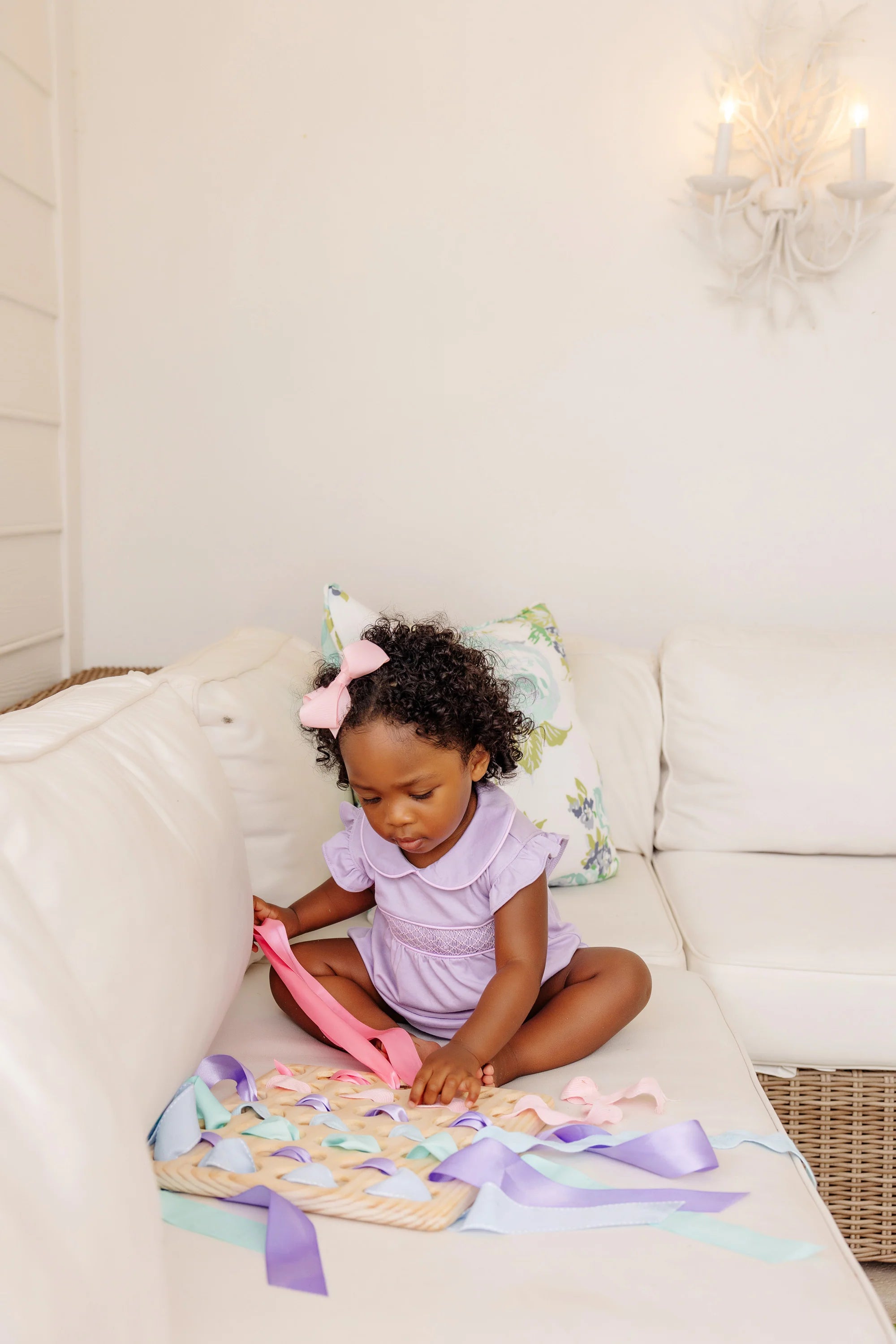 Angel Sleeve Banbury Bubble Lauderdale Lavender with Palm Beach Pink - Born Childrens Boutique