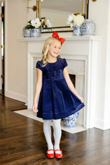 Darcy Dress - Nantuckety Navy Cord - Born Childrens Boutique