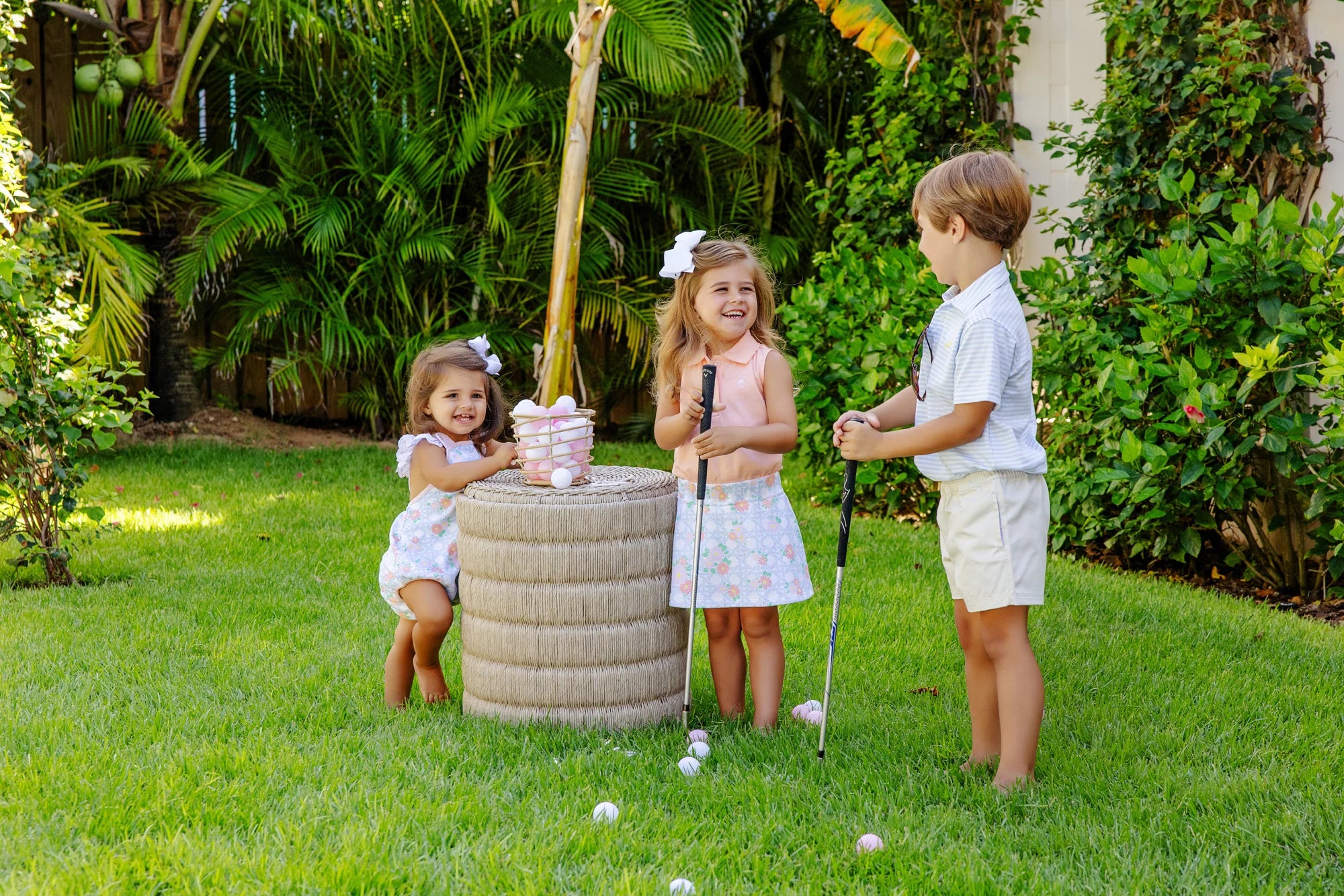 Prim & Proper Polo - Buckhead Blue Stripe with Seaside Sunny Yellow Stork - Born Childrens Boutique
