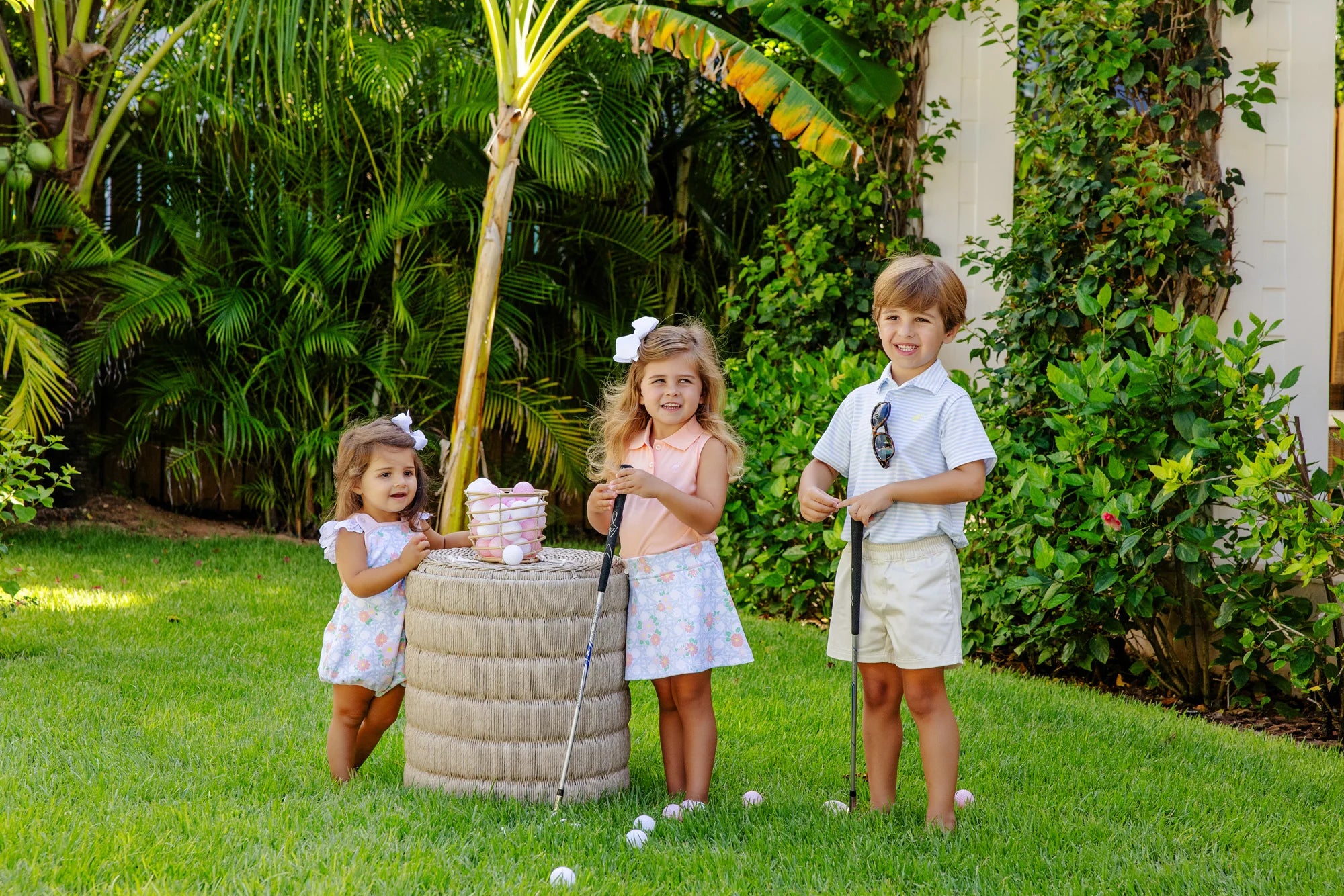 Prim & Proper Polo - Buckhead Blue Stripe with Seaside Sunny Yellow Stork - Born Childrens Boutique