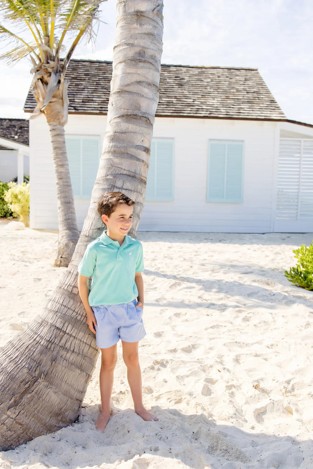 Sheffield Shorts Beale Street Blue with Worth Avenue White Stork - Born Childrens Boutique