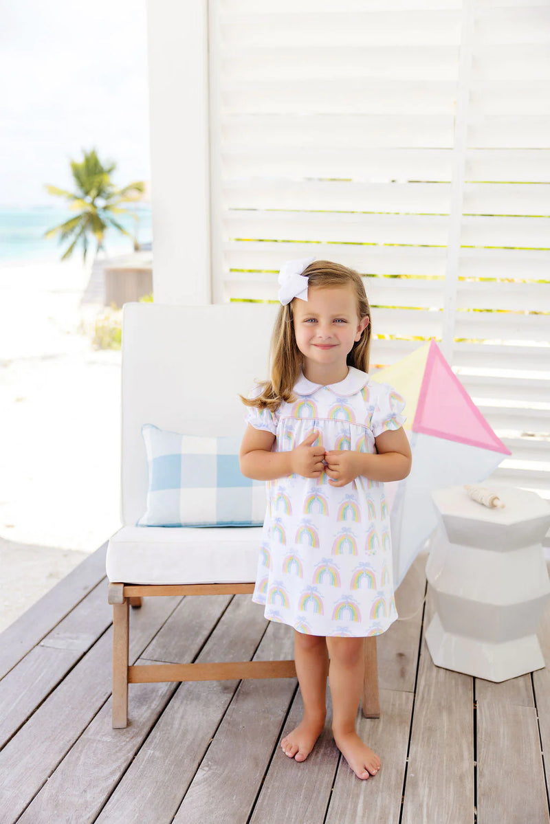 Holly Day Dress Raine Bows With Palm Beach Pink - Born Childrens Boutique