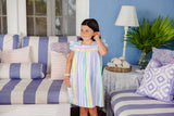 Rosemary Ruffle Dress Wellington Wiggle Stripe With Pier Party Pink - Born Childrens Boutique