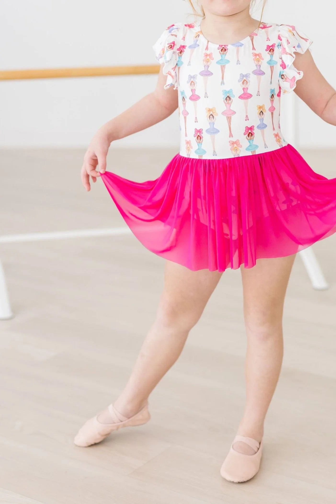 Ballerina Bows SS Twirl Leotard - Born Childrens Boutique