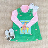 Critter Juliet Jumper (Corduroy) Kiawah Kelly Green With Barbados Blue And Hamptons Hot Pink Whales - Born Childrens Boutique