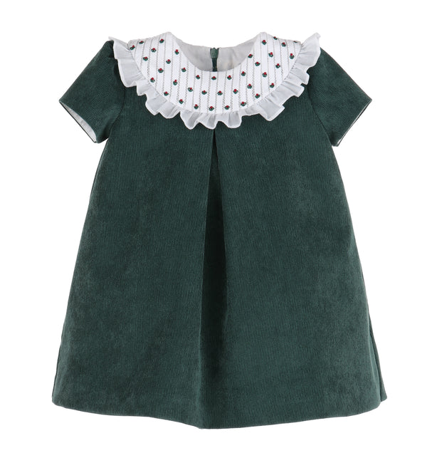 Glitzy Randall A-line Dress Green - Born Childrens Boutique