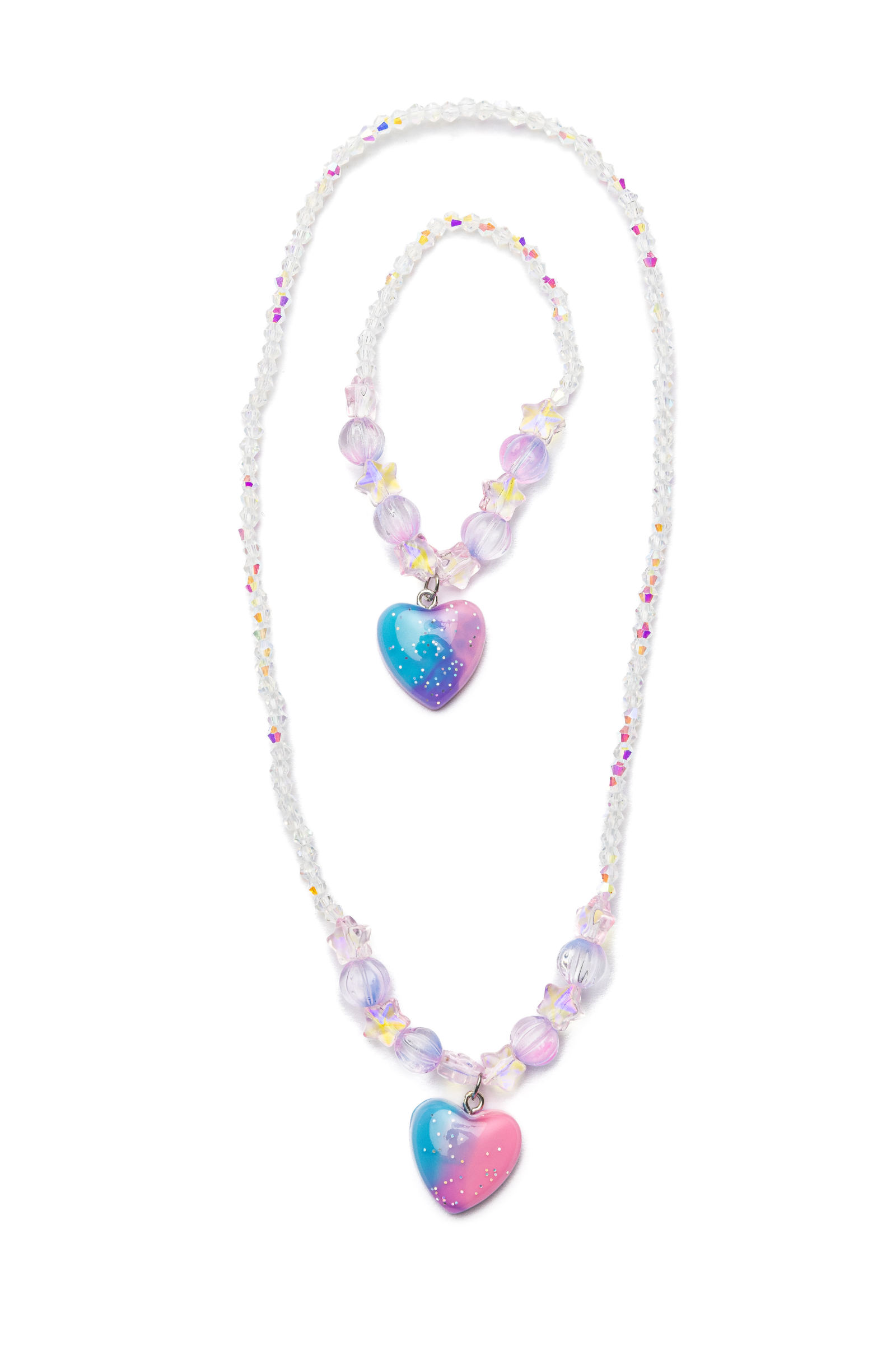 Galaxy Heart Necklace & Bracelet Set 2pc - Born Childrens Boutique