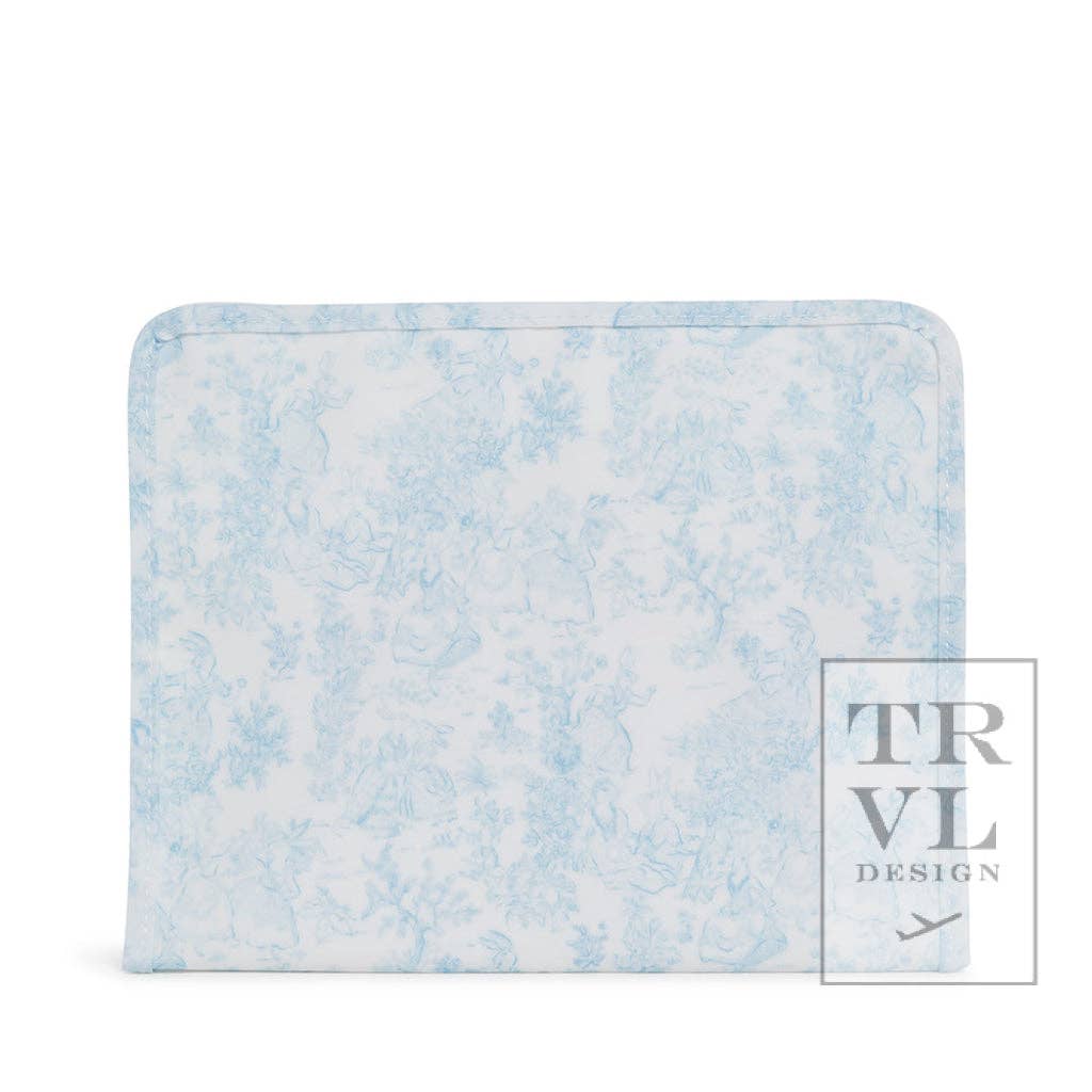 Roadie Large Zip Pouch - Bunny Toile Blue