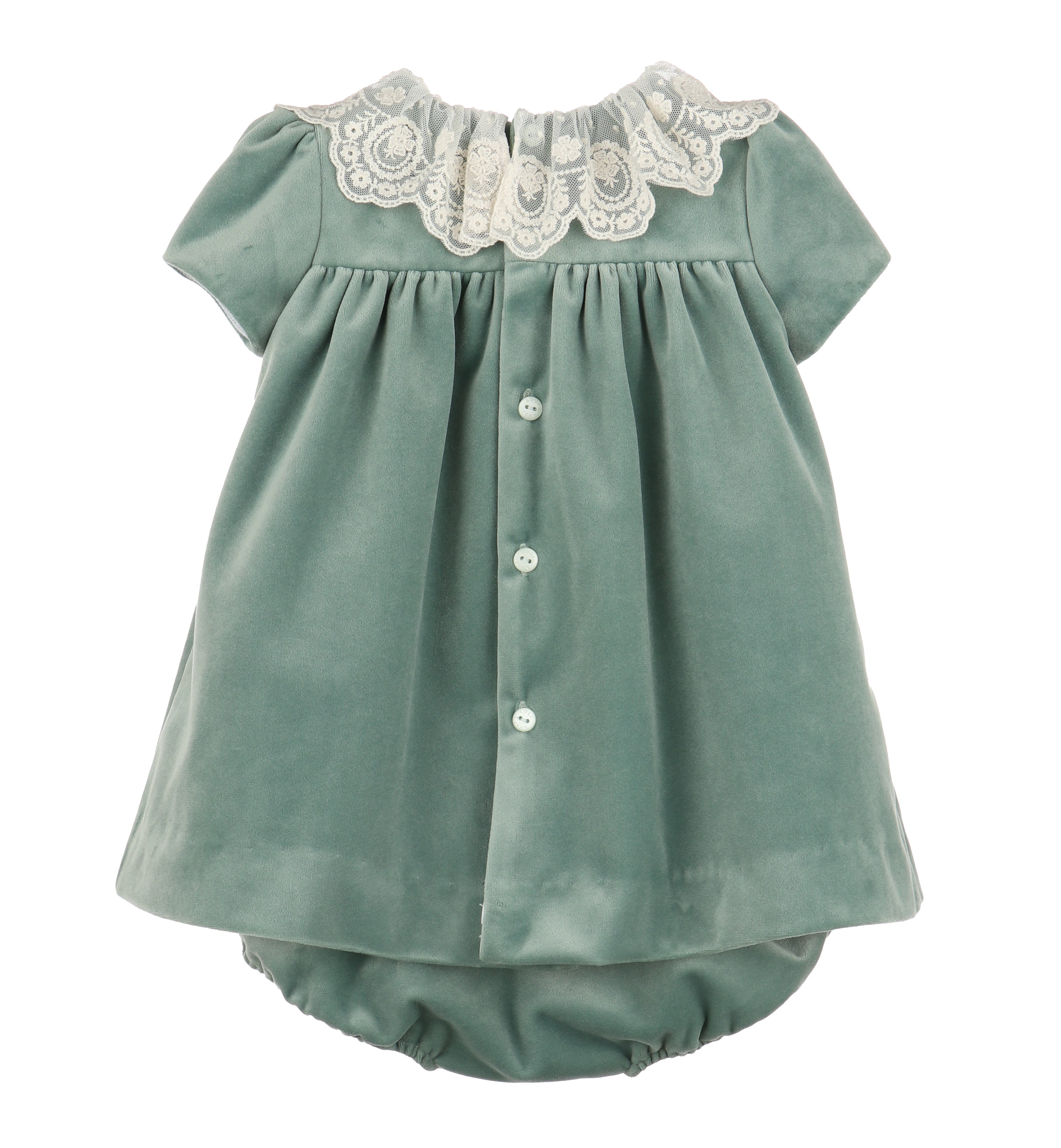 Deluxe Velvet Float Dress, Aqua - Born Childrens Boutique