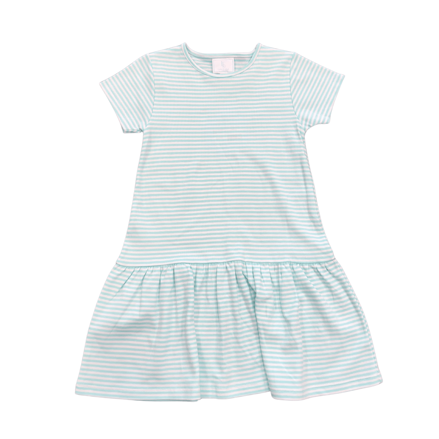 Chanel T-Shirt Dress - Aqua Stripe - Born Childrens Boutique