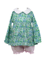 Pre-Order Blue Aster Bloomer Set - Born Childrens Boutique