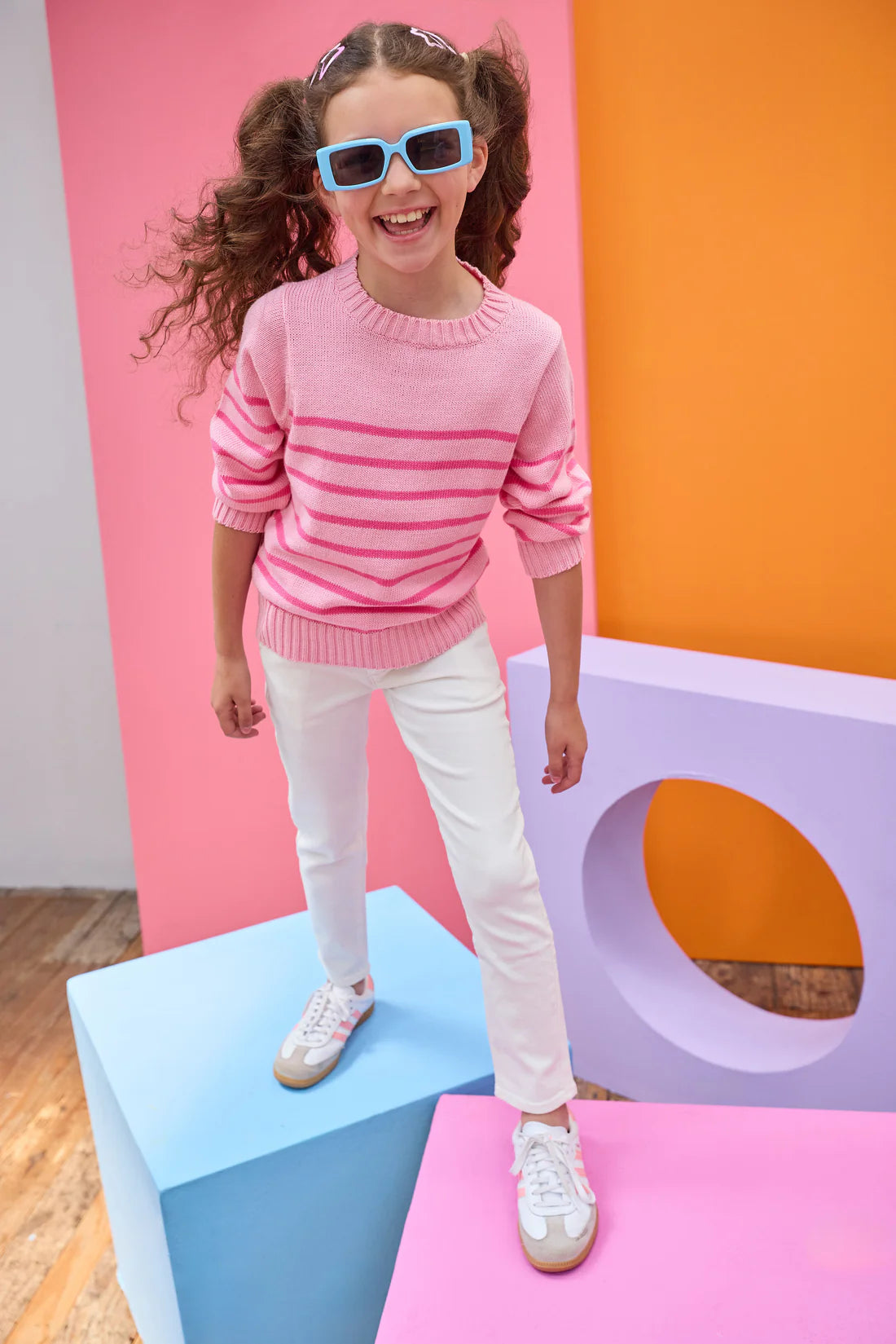 Pre-Order Striped Sweater - Pink - Born Childrens Boutique