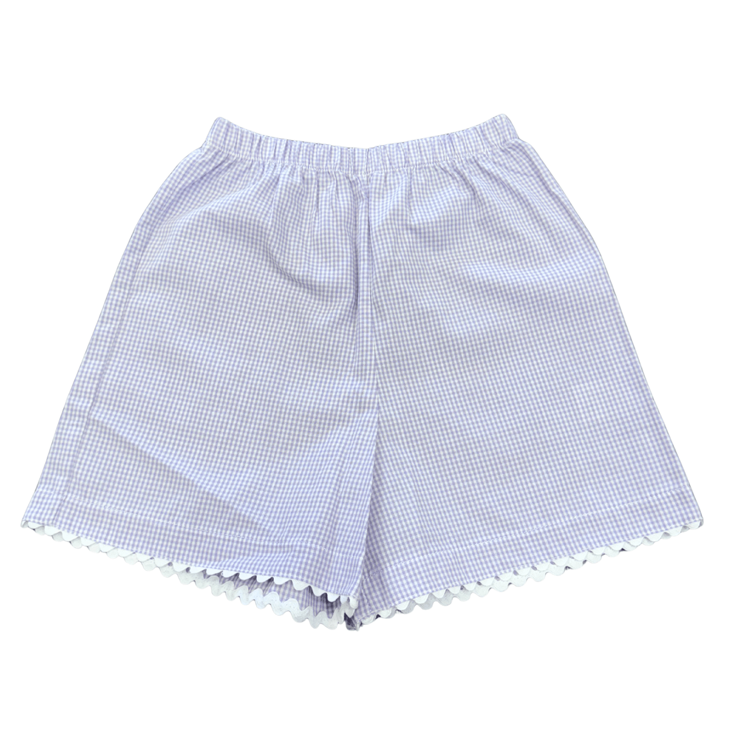 Two Pocket Short Lavender Gingham - Born Childrens Boutique