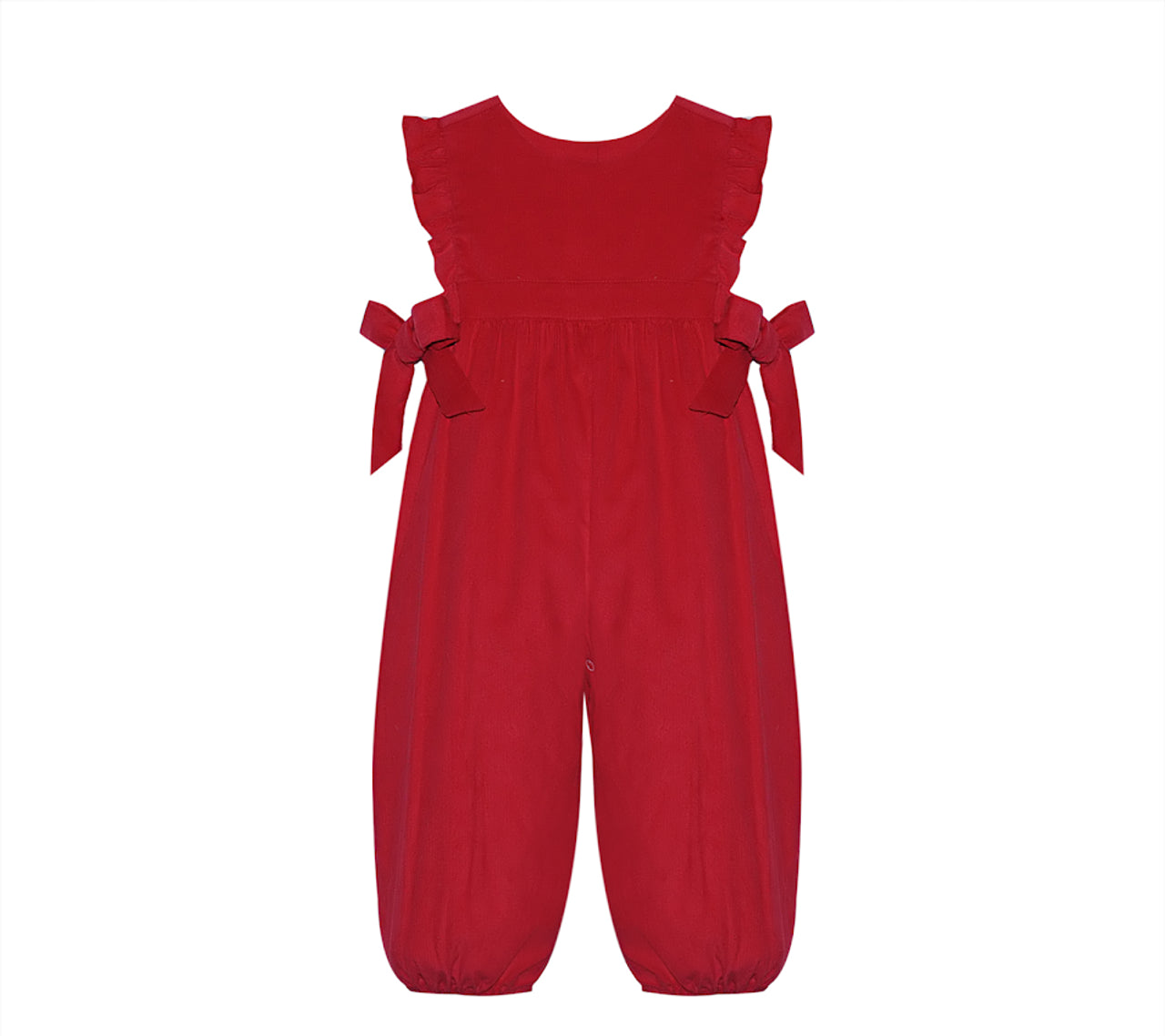 Abigail Girl Long Romper - Red Cord - Born Childrens Boutique