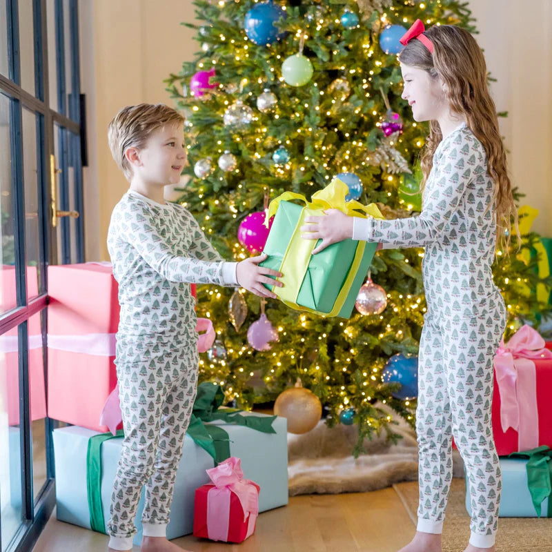 Grayson Pajama Pant Set - Under the Christmas Tree - Born Childrens Boutique