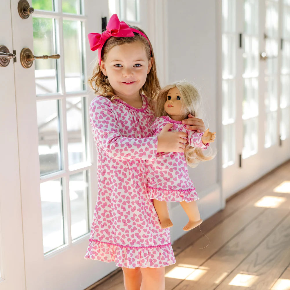 Carlin Girls Dress - Confetti Heart Pink - Born Childrens Boutique
