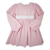 Pre-Order Blissful Band Dress LS - Pink Velvet - Born Childrens Boutique