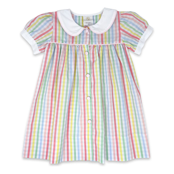 Breccan Dress - Rainbow Stripe - Born Childrens Boutique