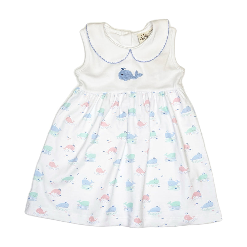 IDD224P Slvls Sky Blue Whale Dress - Born Childrens Boutique