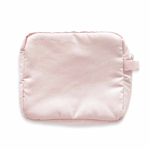 Puffy Pouch - Small Dots Pique Fabrics, Baby Pink - Born Childrens Boutique