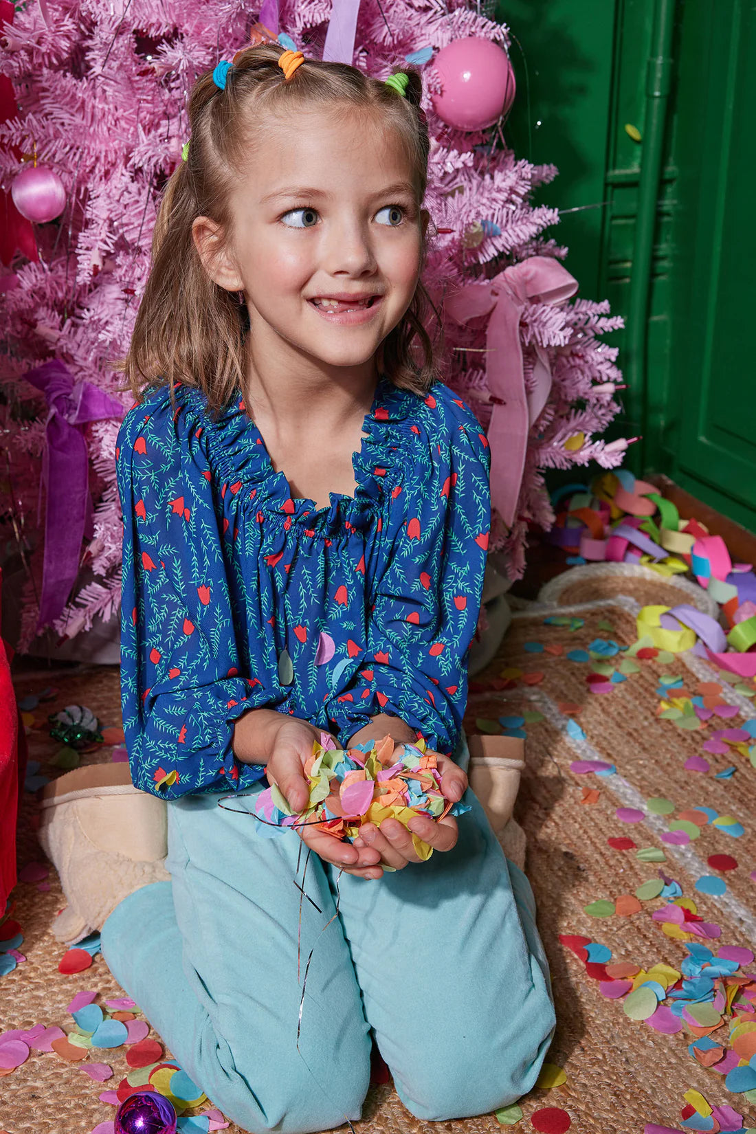 Twiggy Pant - Aqua Velvet - Born Childrens Boutique