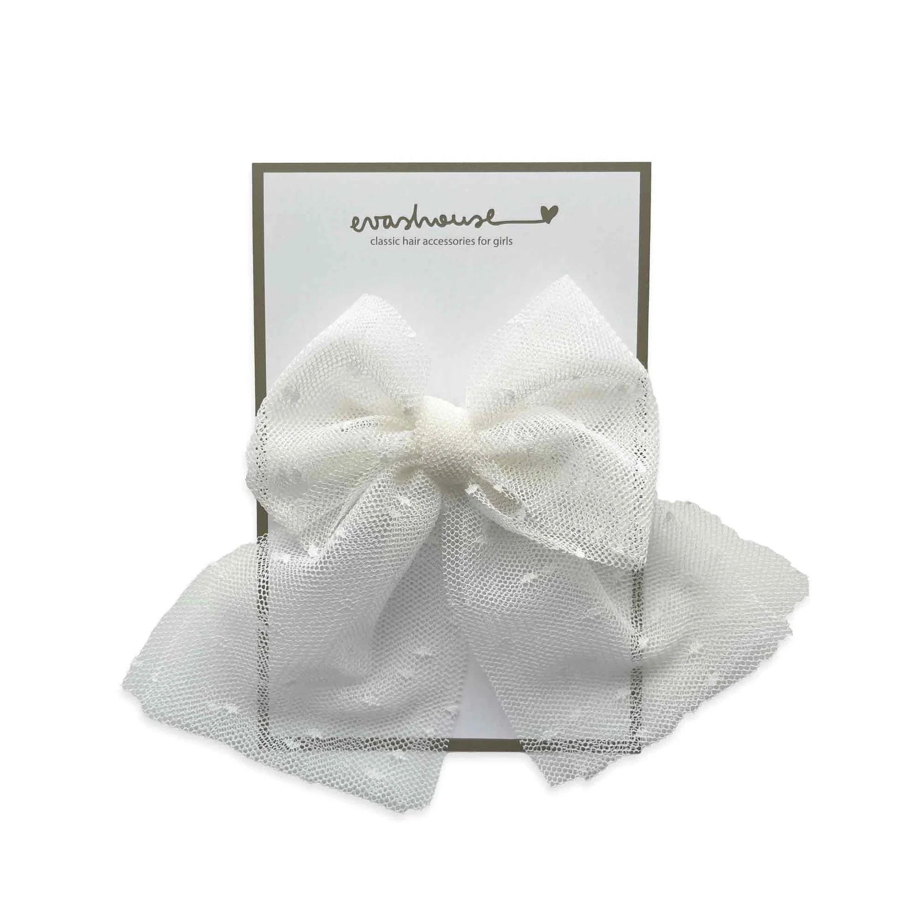 Ceremony Tuile Swiss Dot Sailor Bow, Ivory - Born Childrens Boutique