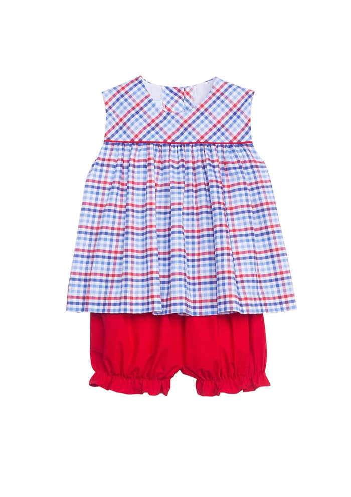 Bellmeade Bloomer Set - Americana Plaid - Born Childrens Boutique