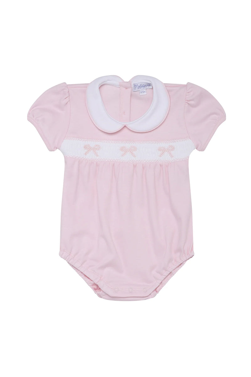 Bow Smocked Bubble - Born Childrens Boutique