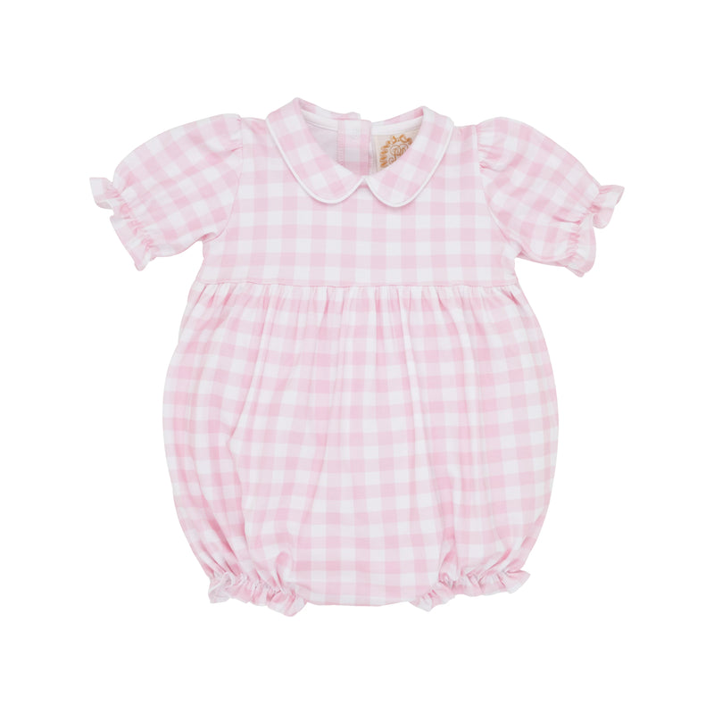 Britt Bubble Palm Beach Pink Gingham With Worth Avenue White - Born Childrens Boutique