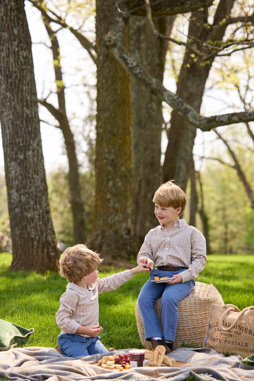 Button Down Shirt - Durham Windowpane - Born Childrens Boutique