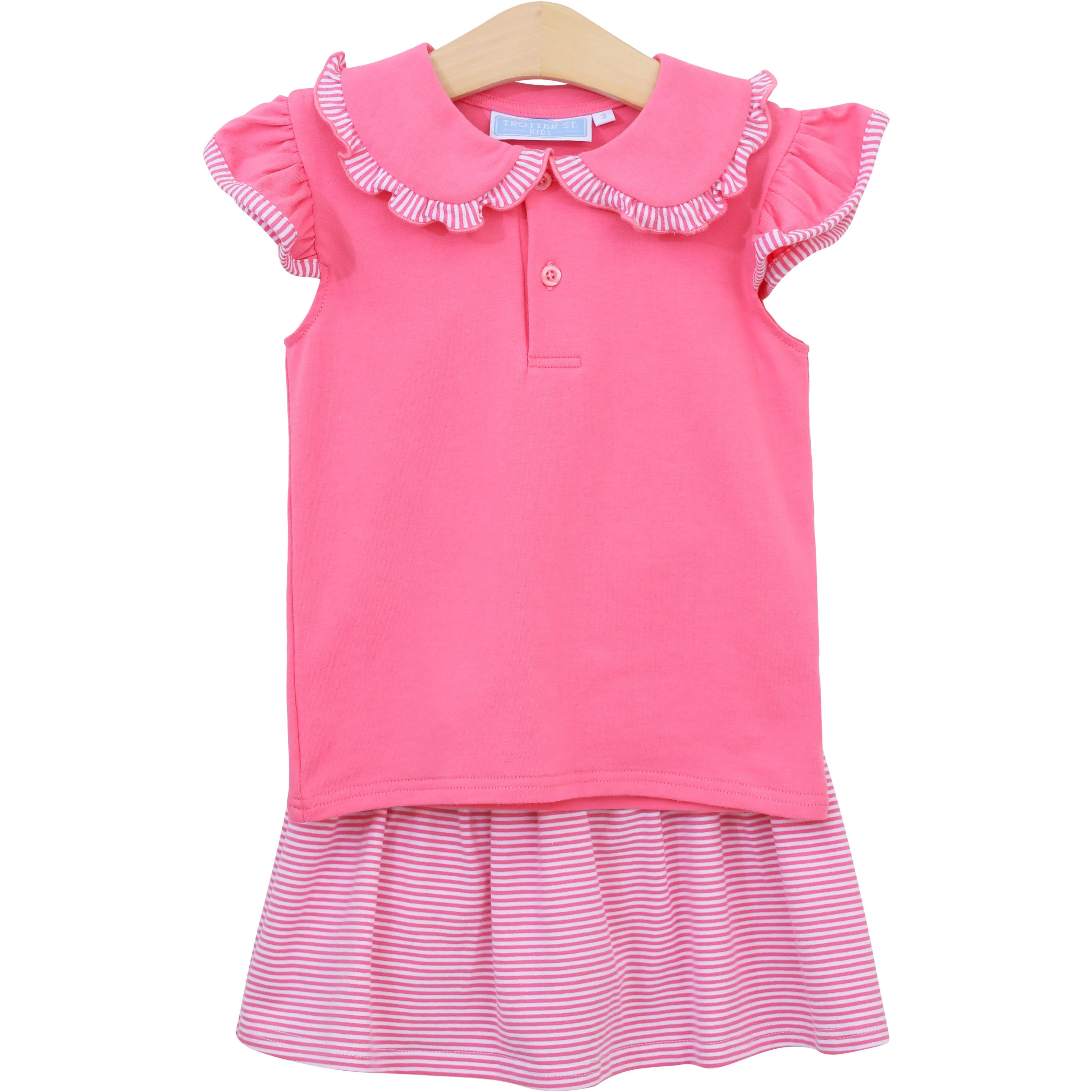 Camilla Skort Set - Pink Stripe - Born Childrens Boutique