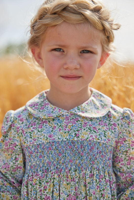 Smocked Charlotte Dress - Green Gables - Born Childrens Boutique