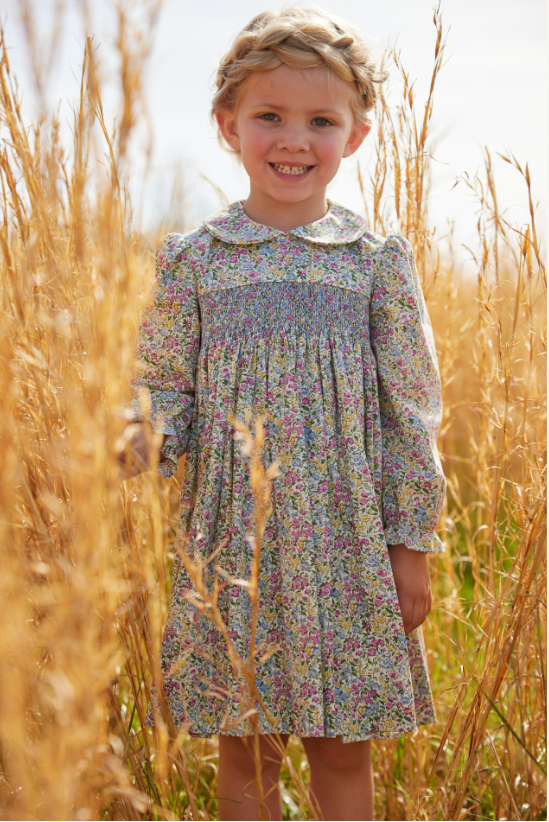 Smocked Charlotte Dress - Green Gables - Born Childrens Boutique