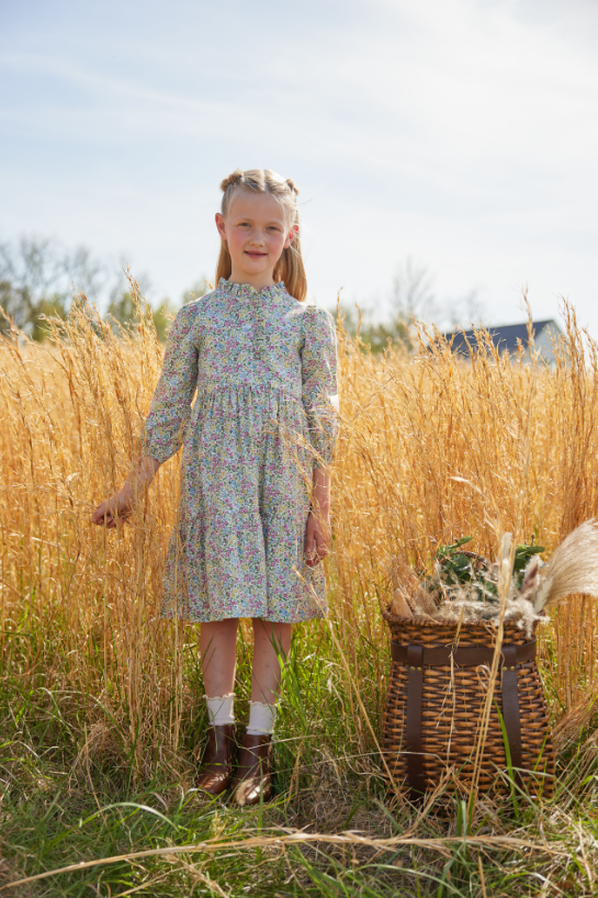 Tiered Midi Dress - Green Gables Floral - Born Childrens Boutique