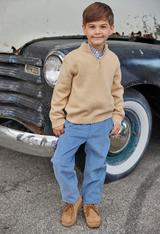 Little English Button Down Shirt - Gray Blue Gingham - Born Childrens Boutique