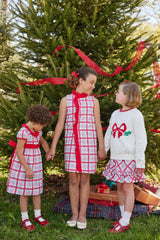 Holly Bow Pointelle Sweater - Born Childrens Boutique
