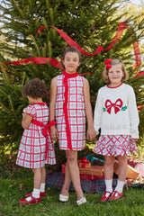 Holly Bow Pointelle Sweater - Born Childrens Boutique