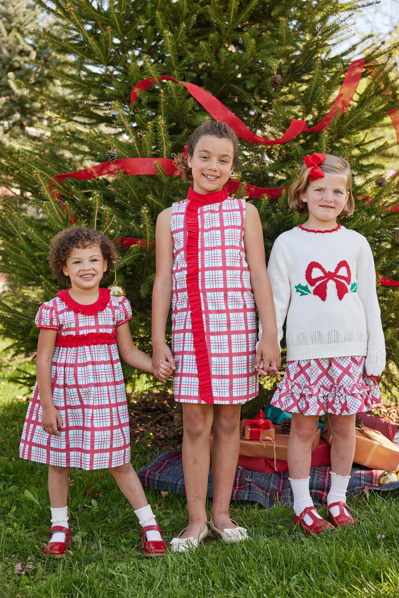 Holly Bow Pointelle Sweater - Born Childrens Boutique