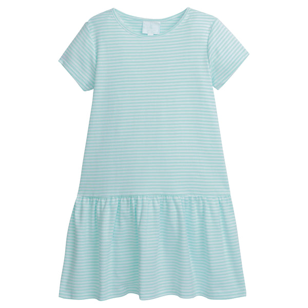 Chanel T-Shirt Dress - Aqua Stripe - Born Childrens Boutique