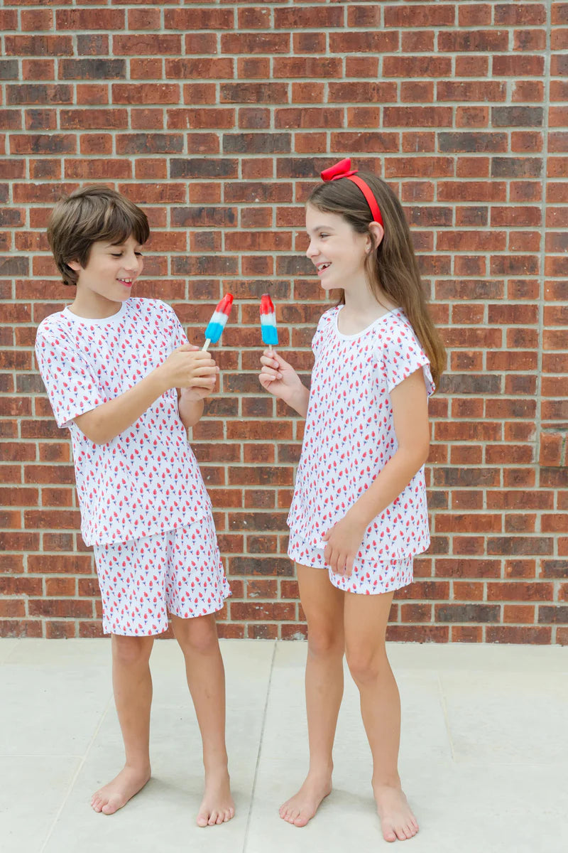 Lila + Hayes Charles Short Set, PATRIOTIC POPSICLES - Born Childrens Boutique