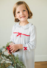 Classic Nightgown - White and Red Bow - Born Childrens Boutique