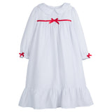 Classic Nightgown - White and Red Bow - Born Childrens Boutique
