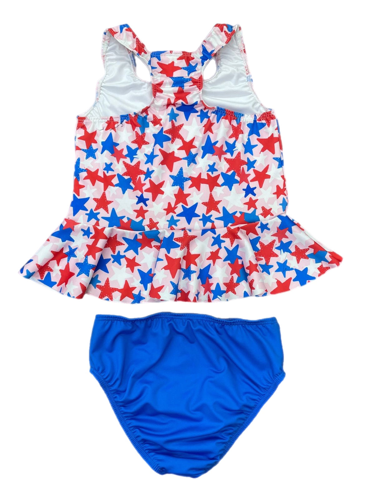 Patriotic Stars Collette Peplum Swim - Born Childrens Boutique
