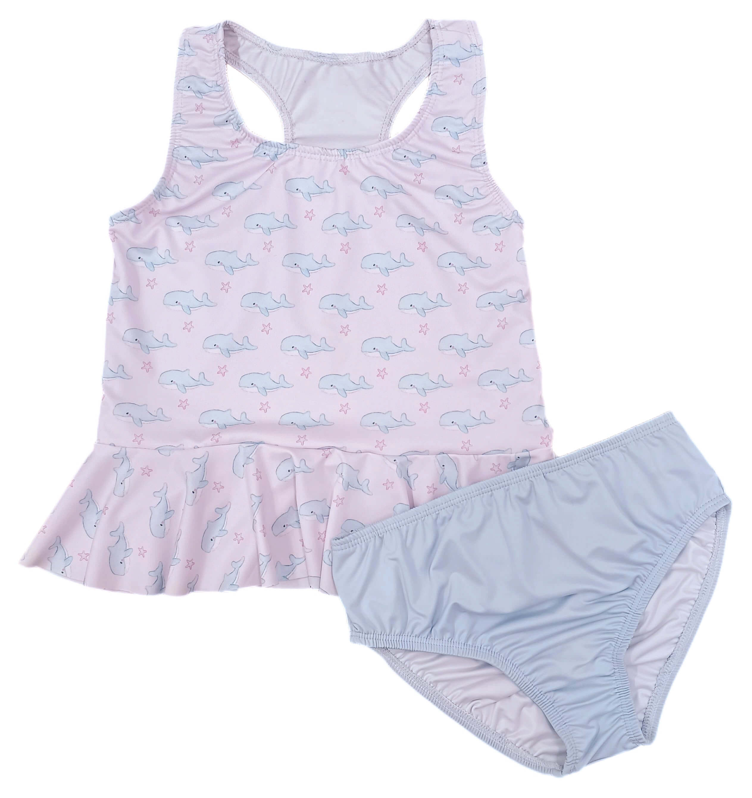 Collette Whale Peplum Two Piece Swim - Born Childrens Boutique