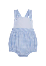 Little English Conrad Sunsuit - Airy Blue Plaid - Born Childrens Boutique