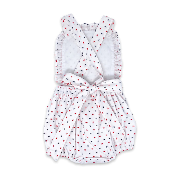 Margaux Bubble - Navy and Red Swiss Dot - Born Childrens Boutique