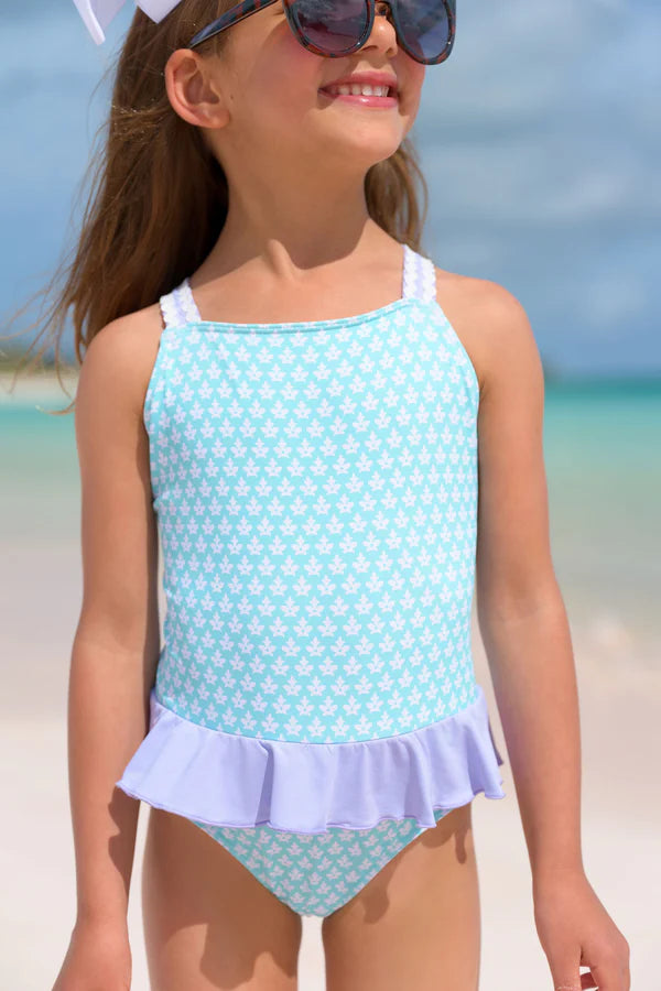 Taylor Bay Bathing Suit - Dunmore Doo-Dad with Lauderdale Lavender - Born Childrens Boutique