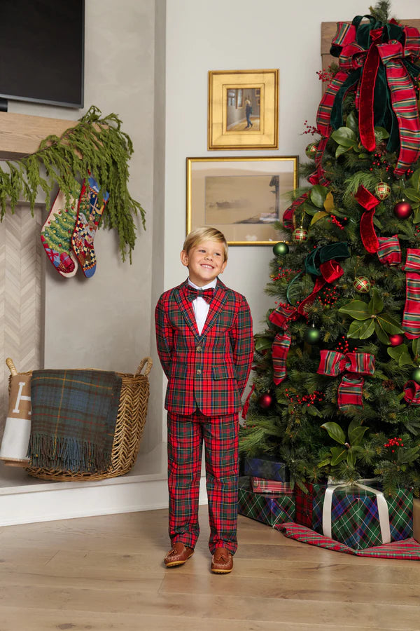 Prep School Pant - Paces Mill Plaid/ Navy - Born Childrens Boutique