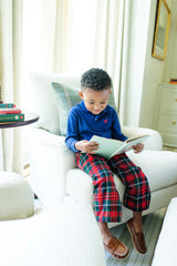 Long Sleeve Prim & Proper Polo Nantucket Navy With Richmond Red Stork - Born Childrens Boutique